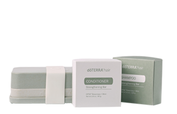 dōTERRA hair shampoo & conditioner soaps with storage set